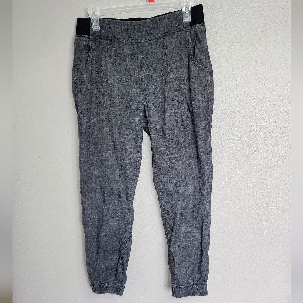 Prana Womens Charcoal Gray Pull-On Hiking Travel Yoga Jogger Pants/Size S